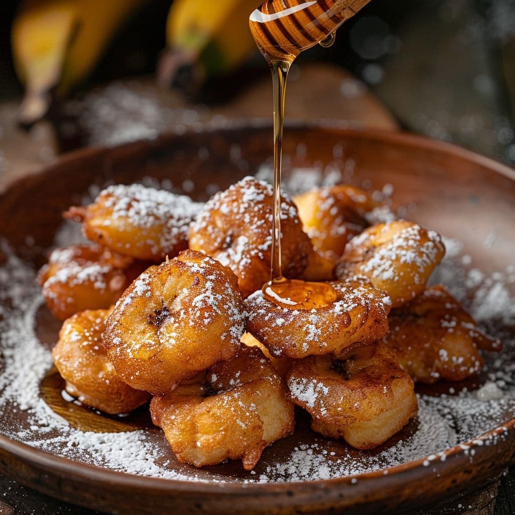 Banana Fritters with Ice Cream
