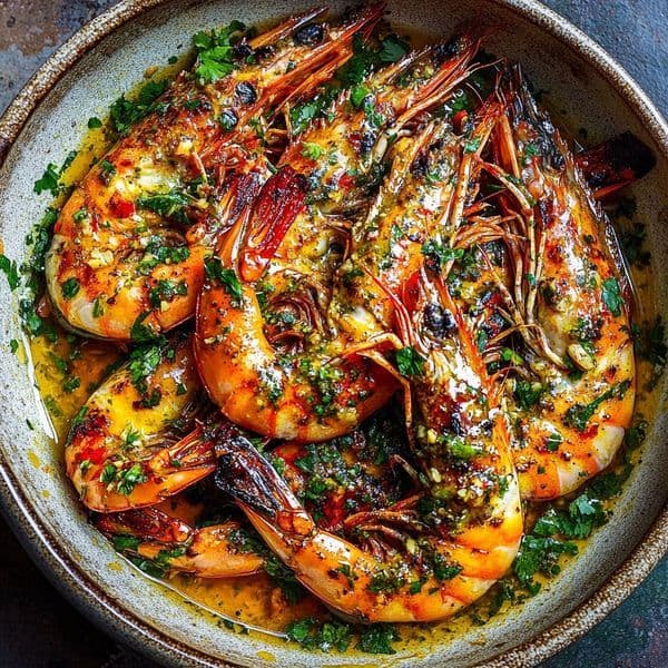 Grilled Tiger Prawn with Chips & Salad