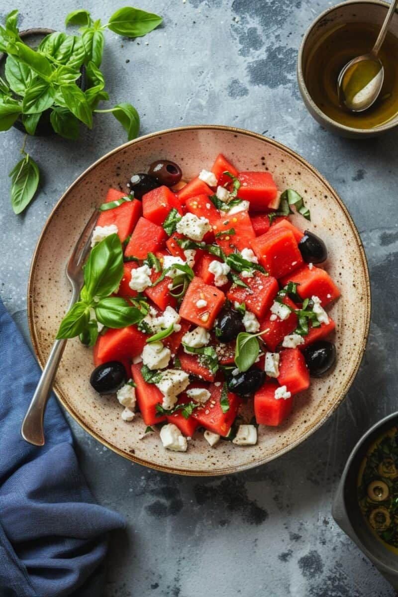 Watermelon Feta Cheese Salad